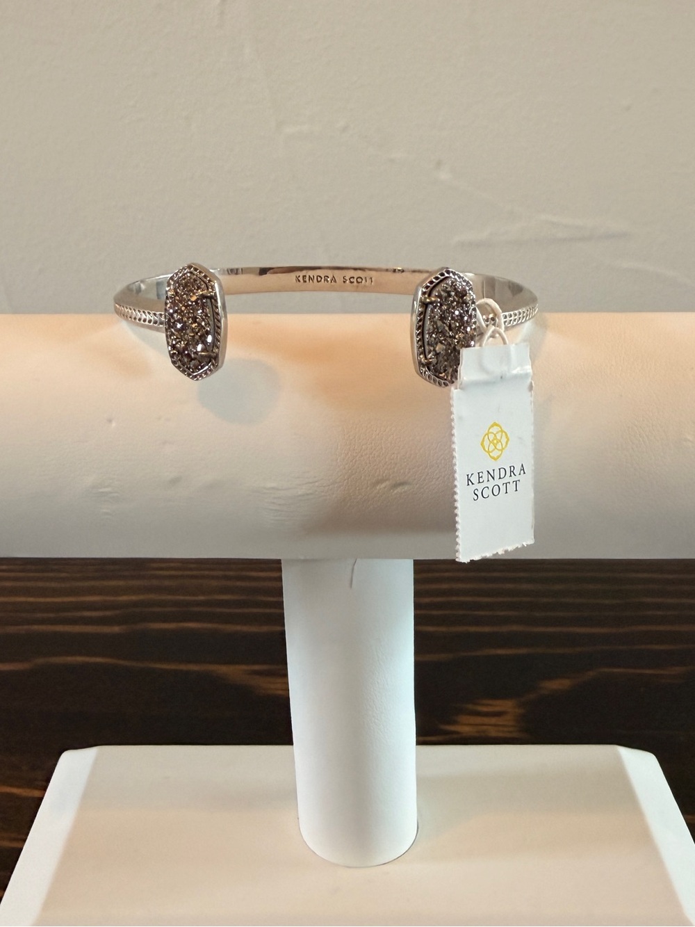 Kendra Scott Elton Silver Druzy Open Cuff Bracelet